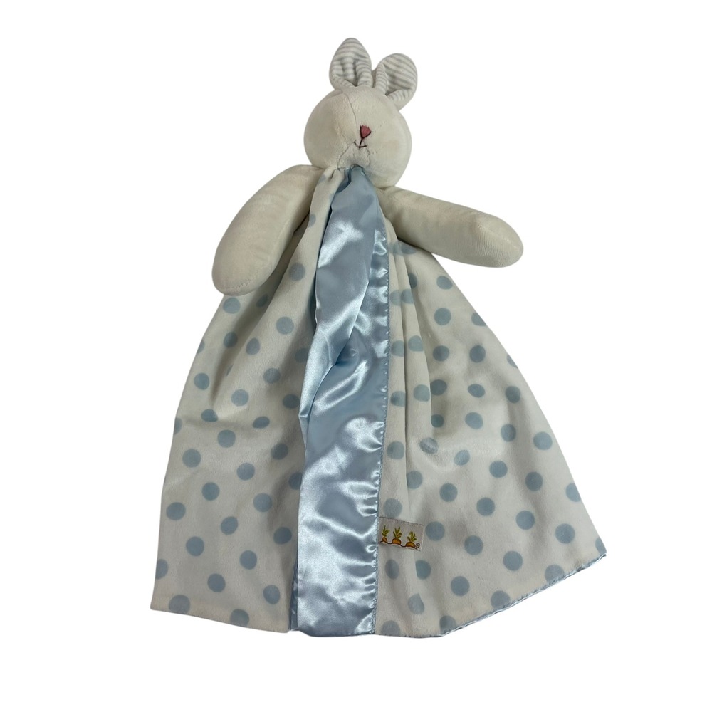 Bunnies By The Bay Blue Satin Bunny Blanket Plush 13" Stuffed Toy Lovey